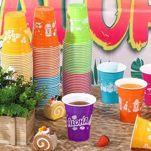 60 Piece Tropical Luau Cups for Parties