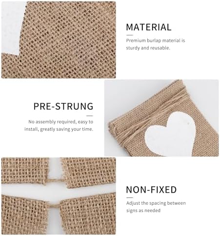Motroce Engaged Burlap Banner 5x7 Inches Pre-Strung Decor