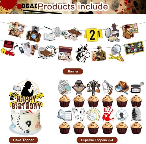 Detective Party Supplies 59 Pcs Murder Mystery Decor Set