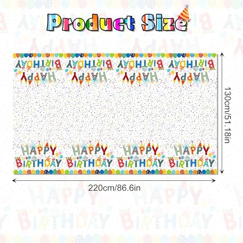 2Pcs Colorful Birthday Plastic Table Covers