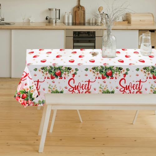 2pcs Strawberry Themed Tablecloth for Birthday Parties