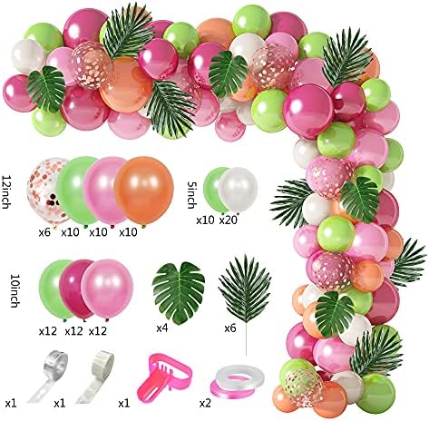 117Pcs Tropical Balloon Arch Garland Kit
