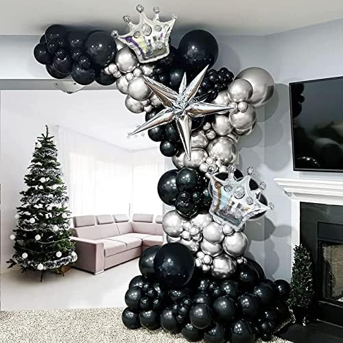 130pcs Black Balloons Set for Party Decorations