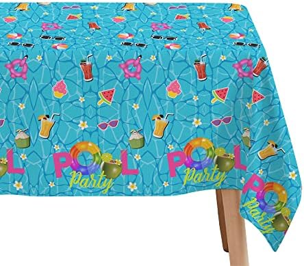 Pool Party Decorations Tablecloth 3-Pack 54x108 Inches