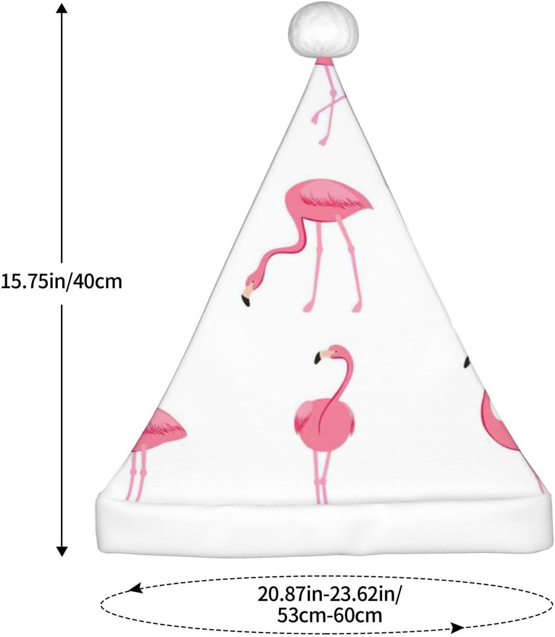 QINZHENG Flamingos Print Santa Hat for Women Adult