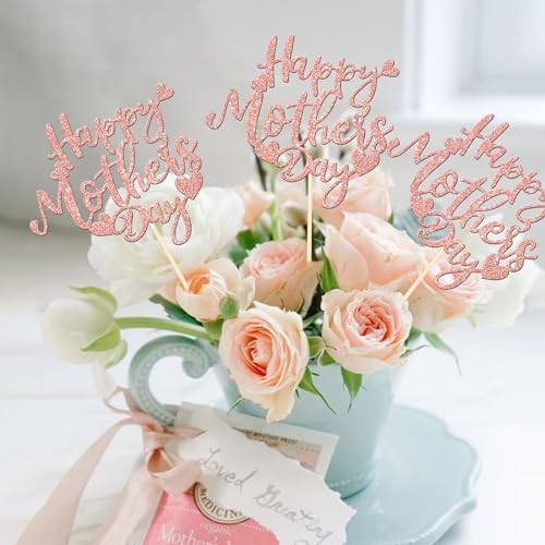 12 PCS Rose Gold Glitter Mothers Day Centerpieces