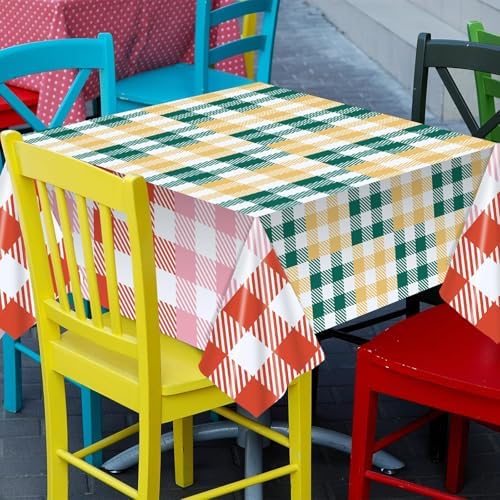 3PCS Pastel Gingham Checkered Tablecloths for Events