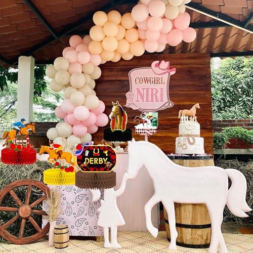 Umoin 14pcs Derby Day Honeycomb Centerpieces