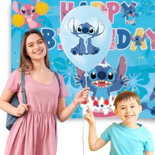 Cartoon Birthday Party Decor Set with Balloons and Streamers