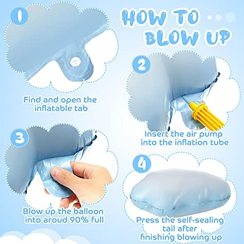 6 pcs White Cloud Foil Balloons for Birthday Decor