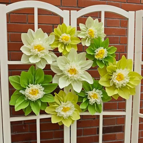 Mybbshower Crepe Paper Flowers Pack of 9 Green