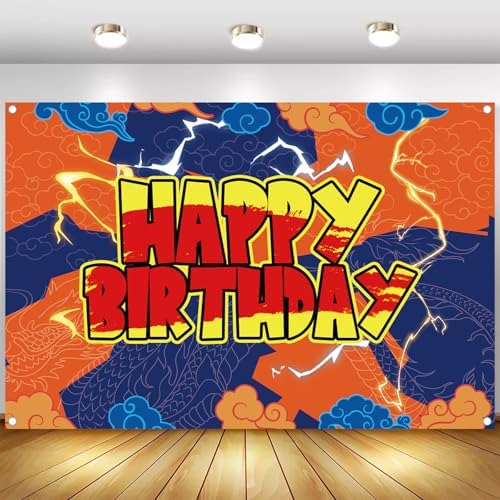 Anime Yellow Birthday Party Backdrop 7x5ft