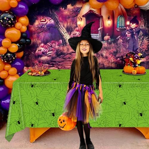 TREWAVE 3 Pack Halloween Spiderweb Tablecloth