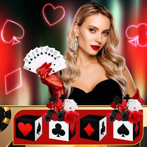 Casino Poker Favor Boxes Set 16 Pcs 6x6x6 Inch