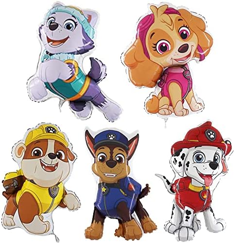 Toyland Pack Of 5 Paw Patrol Foil Balloons - Chase Everest Marshall Rubble Skye