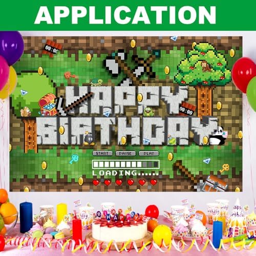OLAPSATD Pixel Game Party Backdrop 3x5ft