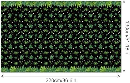 Parrtty Hurrican 2 PCS Weed Party Tablecloths 87x51 Inches Plastic Covers