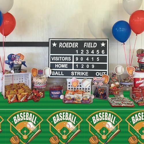 4-Pack Baseball Tablecloths for Theme Parties