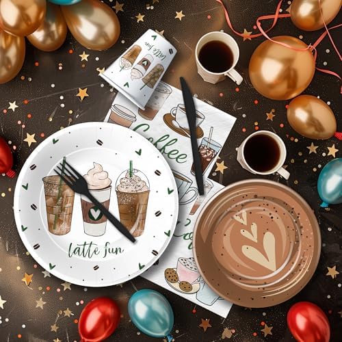 Coffee Party Decorations Tableware Set Serves 24