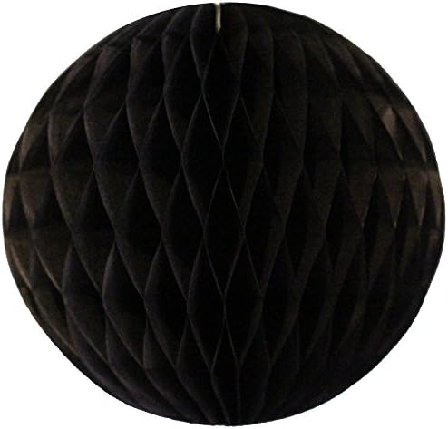 Extra-Large 19 Inch Honeycomb Tissue Paper Ball Decoration Black