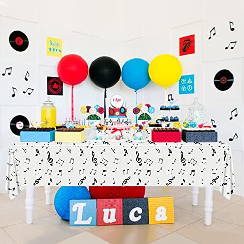 8 Pack Musical Notes Tablecloths 51x86 Inch Reusable Party Decorations