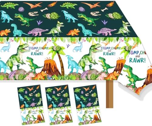 Watercolor Dinosaur Party Tablecloth Set 3pcs