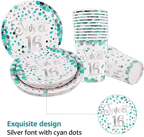 Sweet 16 Party Decorations Set Teal Blue