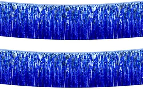 Blue Foil Fringe Garland 10FT 2packs for Party Decorations