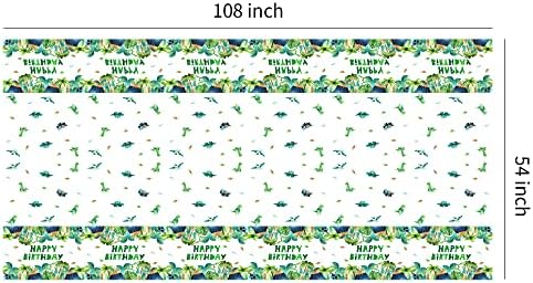 Dinosaur Birthday Tablecloth Set of 3 54x108 Inches