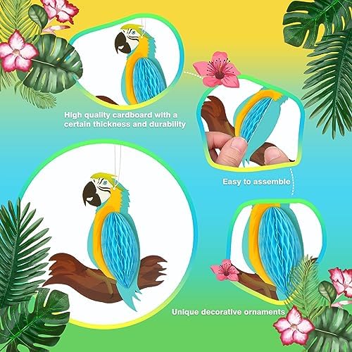 Tropical Birds Toucan Parrot Party Decorations Set Green