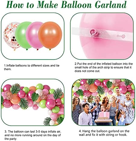 117Pcs Tropical Balloon Arch Garland Kit