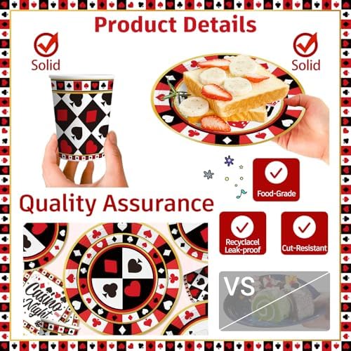176pcs Casino Party Decorations Set for Birthday Poker Night