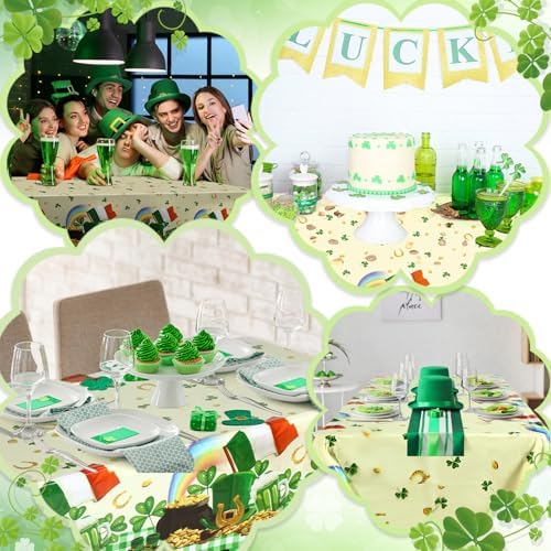 Oudain 3 Pcs St Patricks Day Tablecloth Set