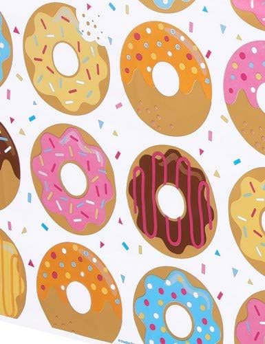 Creative Converting All Over Print Plastic Tablecover - Donut Time 54x102