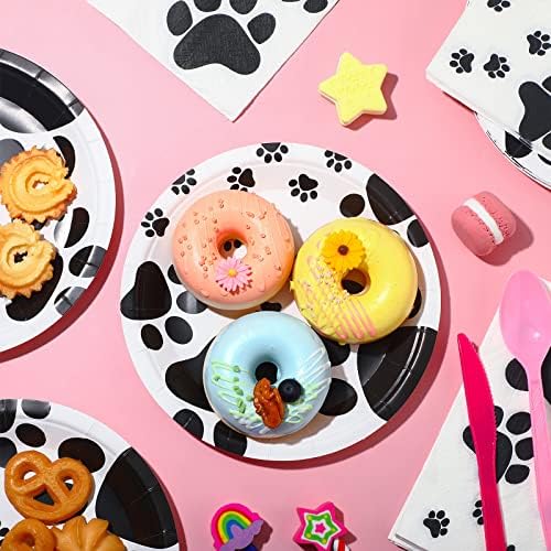 80 Pcs Dog Birthday Party Supplies 7 Inch Plates Napkins