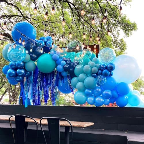 Bezente Blue Balloons Set 60pcs 12 Inch Decorations
