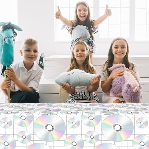 Lide Road 2Pcs CD Disc Tablecloth Music Party Decorations