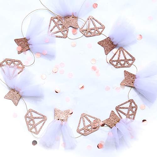 Pinkblume Rose Gold Bride to Be Banner Sign Double Sided Glitter Paper