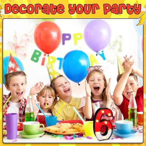 Mudder LED Glowing Cartoon Numbers Party Decor