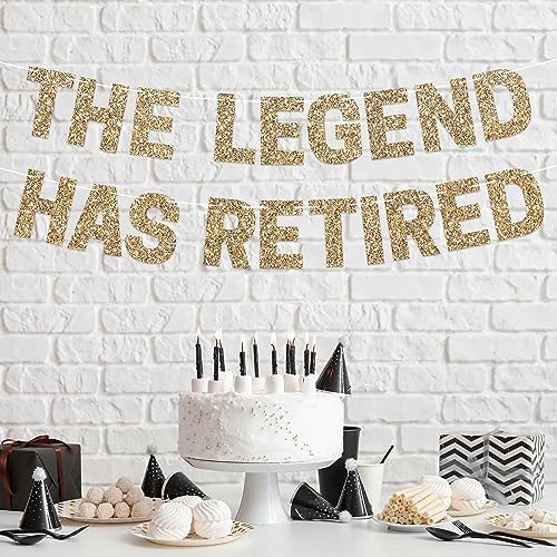 Perfect Occasion Pre-Strung Gold Glitter Happy Retirement Banner