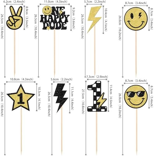 16 pcs Happy Dude Centerpiece Sticks Birthday Party Decor