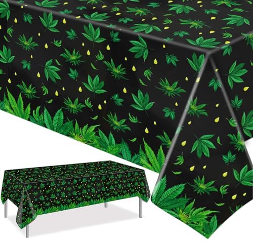PHOGARY 2 Pieces Weed Tablecloth for Parties