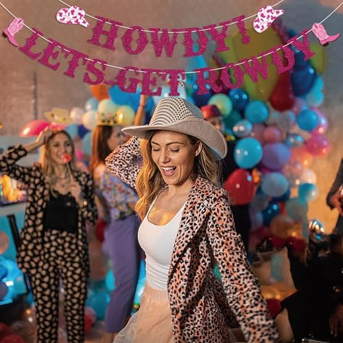 Howdy Lets Get Rowdy Cowgirl Party Decor Banner