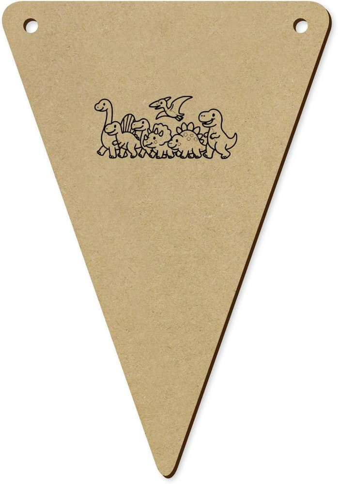 5 Pack Dinosaur Parade Wooden Bunting Flags