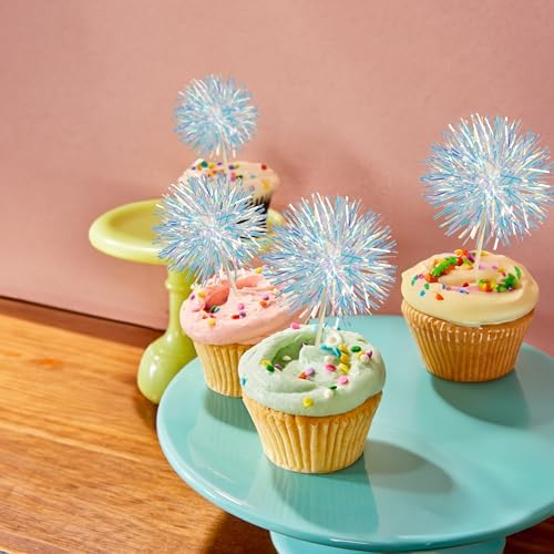Ephlyn 30Pcs Foil Firework Cupcake Toppers Sparkle Decorations