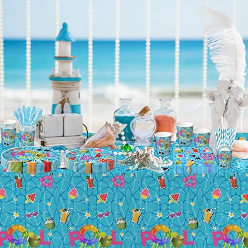Pool Party Decorations Tablecloth 3-Pack 54x108 Inches