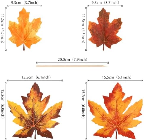 16 PCS Maple Leaf Centerpiece Sticks for Autumn Fall Parties