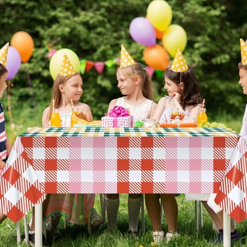 3PCS Pastel Gingham Checkered Tablecloths for Events