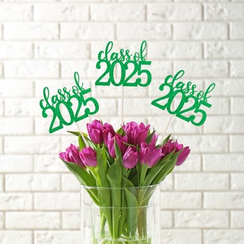 ALISSAR 12 Pack Double Sided 2025 Graduation Centerpiece Sticks