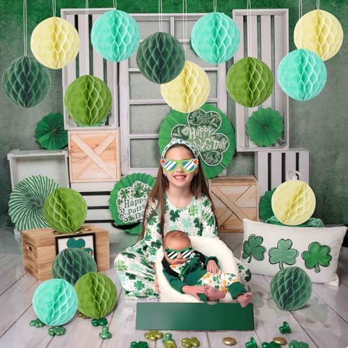 SUNBEAUTY 8 Inch Hanging Honeycomb Balls Set of 16